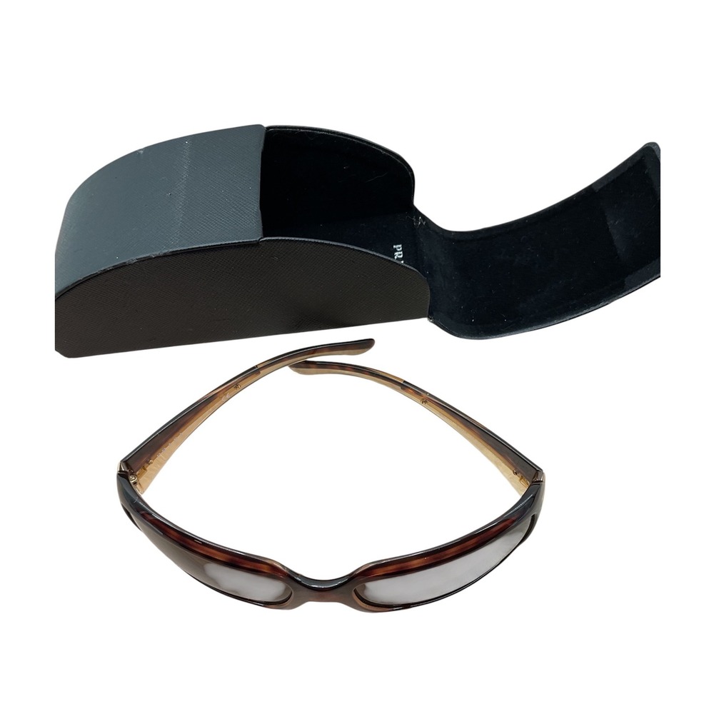 Prada SPR 01H Tortoiseshell Rectangular Sunglasses Brown Gradient Made in Italy - Picture 9 of 12